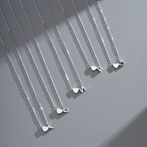 3D S925 Sterling Silver Heart Initial Necklace - Metis Grace