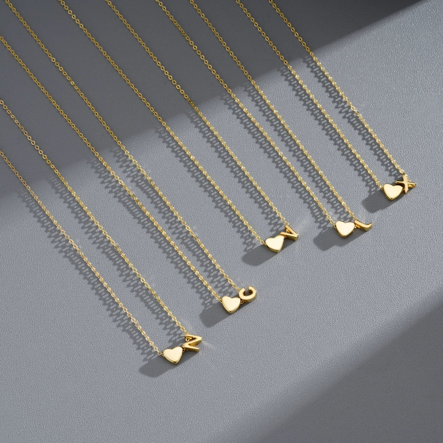 3D S925 Sterling Silver Heart Initial Necklace - Metis Grace