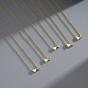 3D S925 Sterling Silver Heart Initial Necklace - Metis Grace