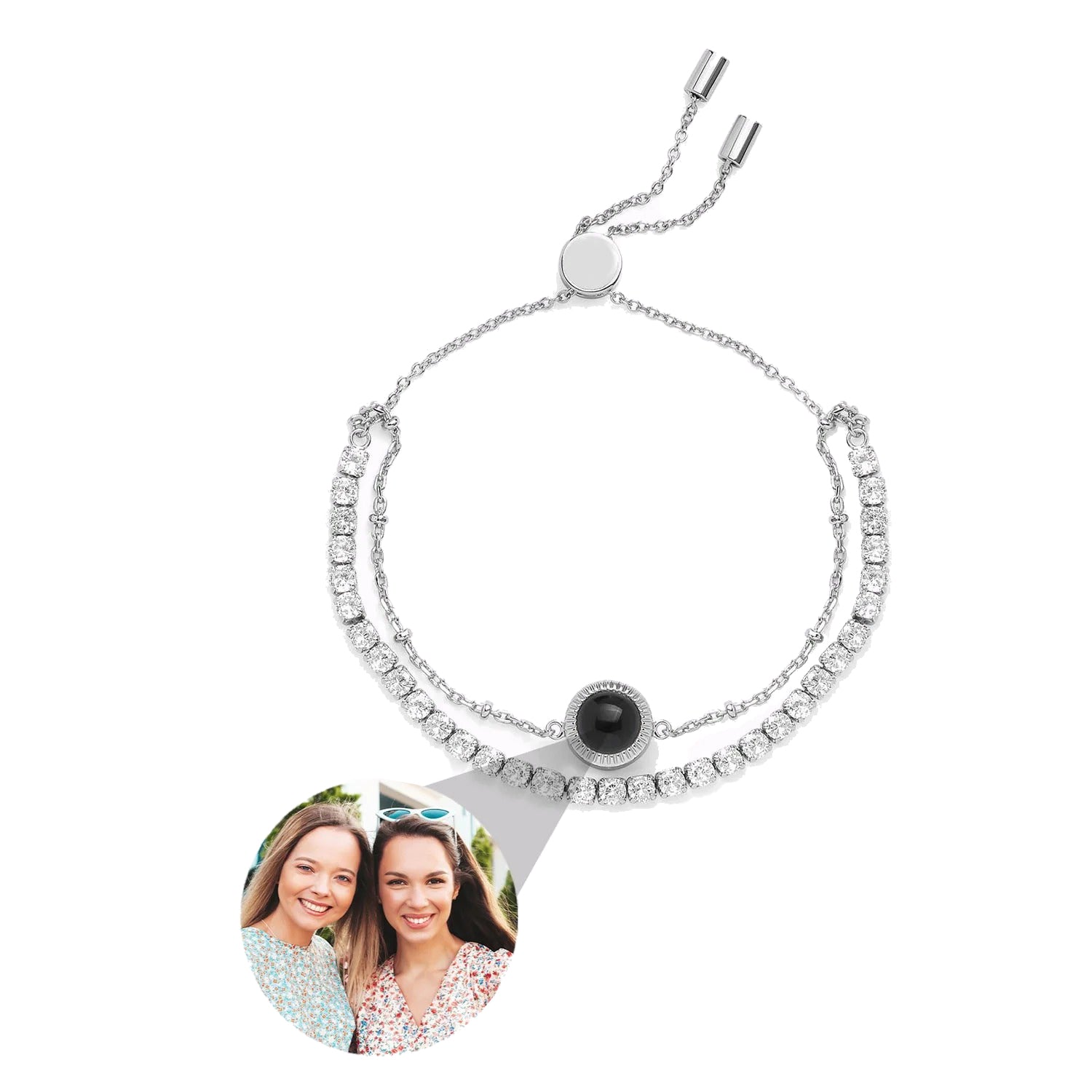 Custom Photo Projection Bracelet in S925 Sterling Silver