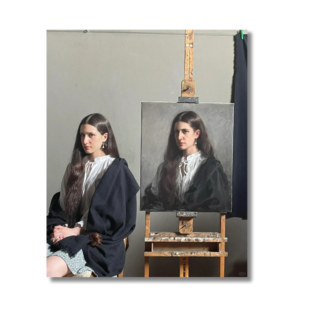 Hand-Painted Custom Oil Portrait – Vertical Canvas