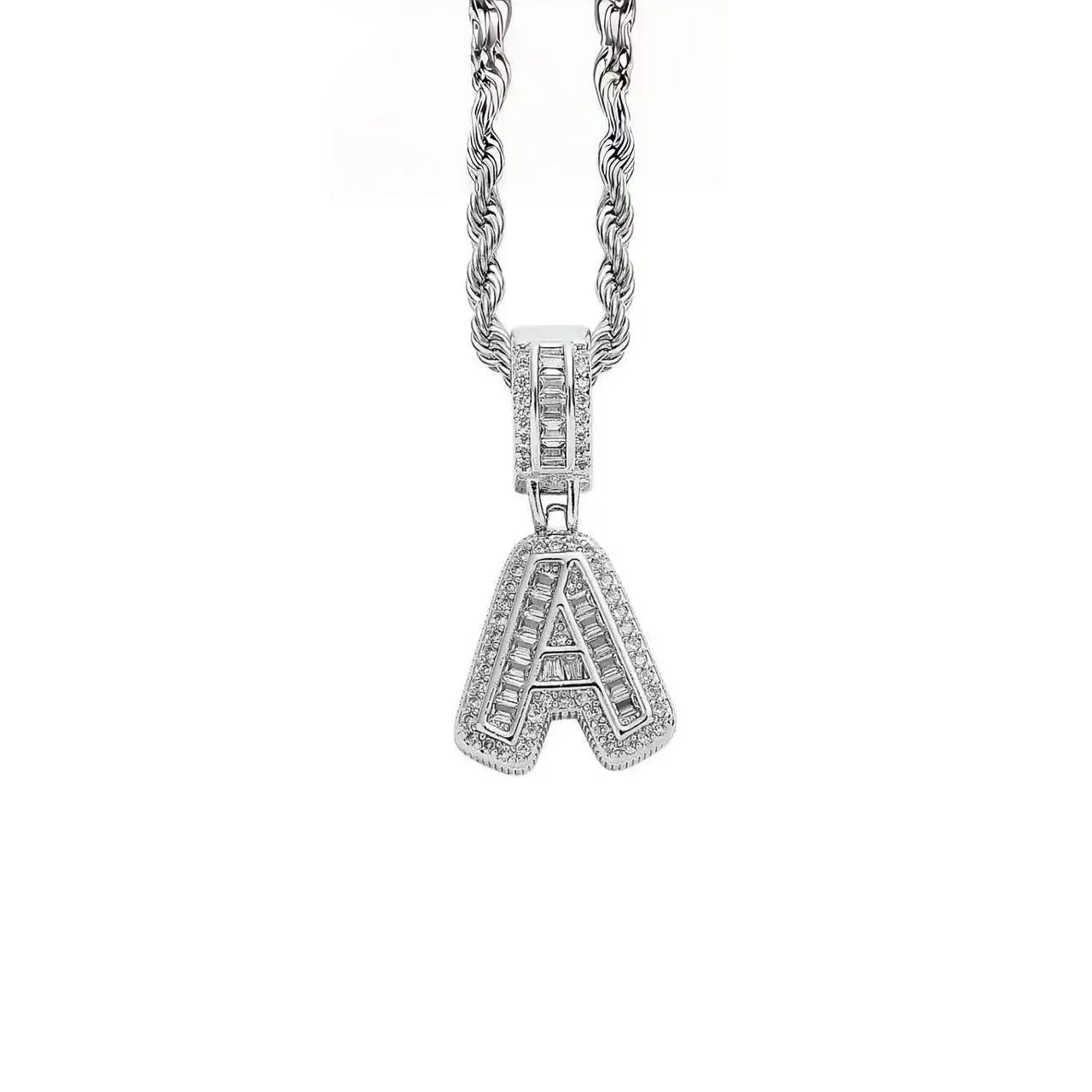 Hip Hop Iced Letter Pendant – S925 Sterling Silver