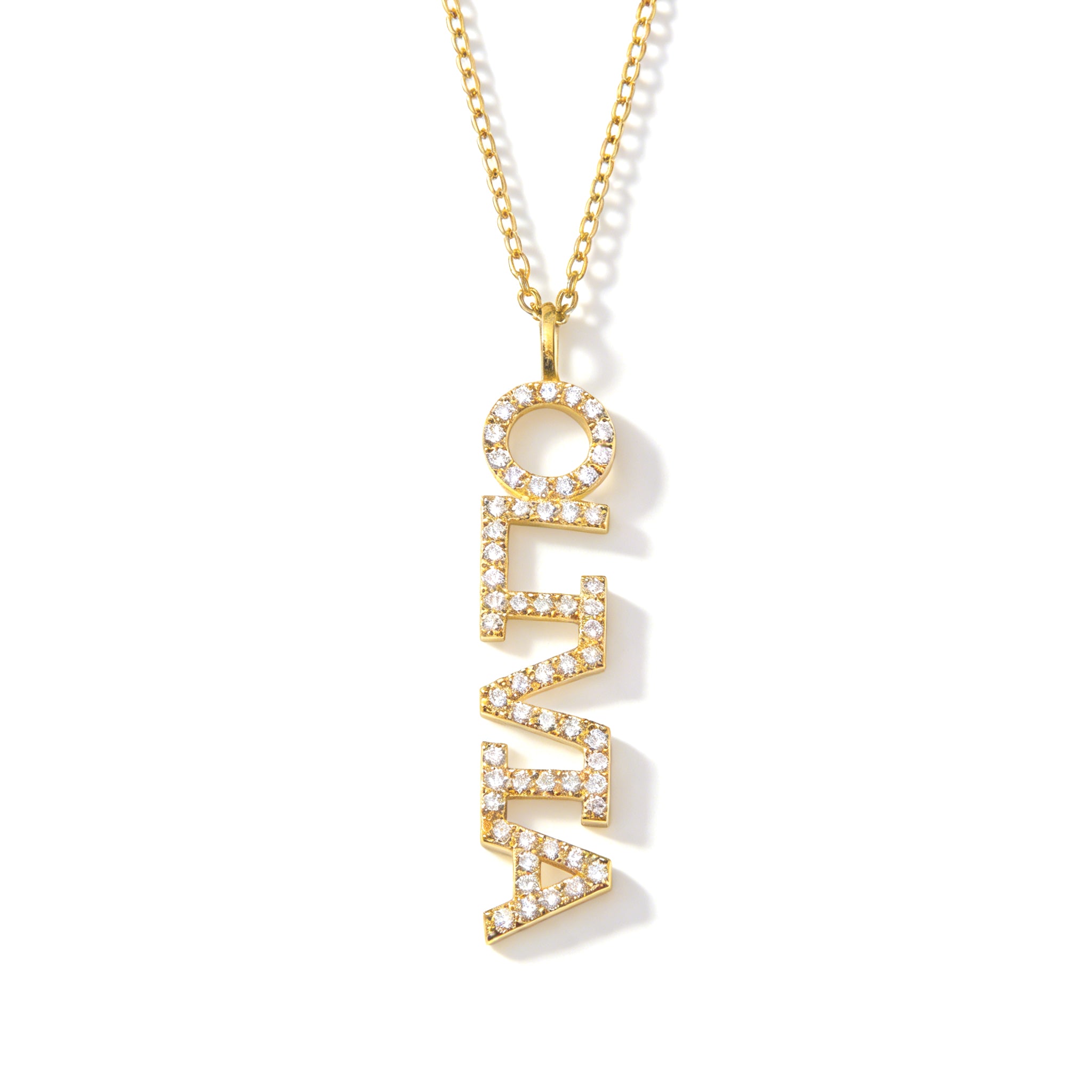 S925 Sterling Silver Vertical Name Necklace
