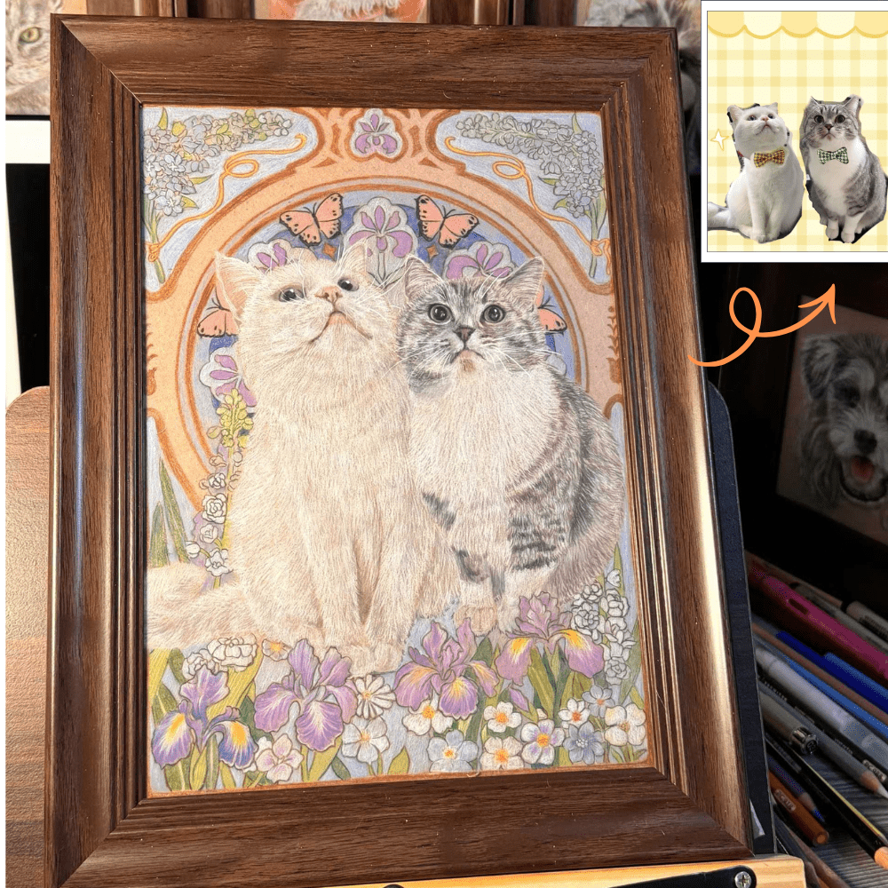 Custom Colored Pencil Portrait – Vertical Rectangle - Metis Grace