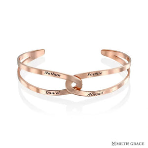 Custom Engraved Open Bangle in S925 Sterling Silver - Metis Grace