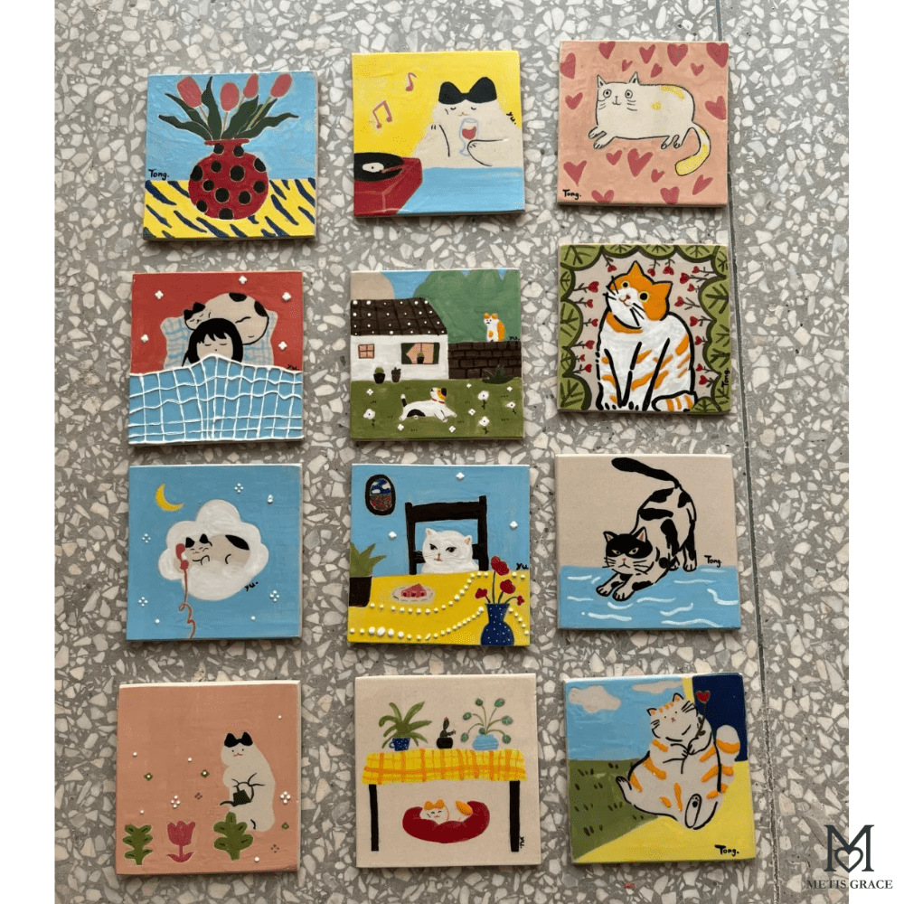 Custom Hand - Painted Ceramic Portrait - Metis Grace