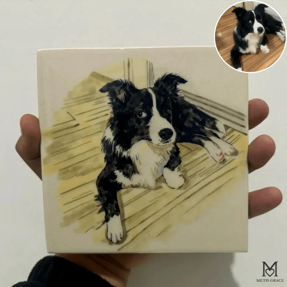 Custom Hand - Painted Ceramic Portrait - Metis Grace