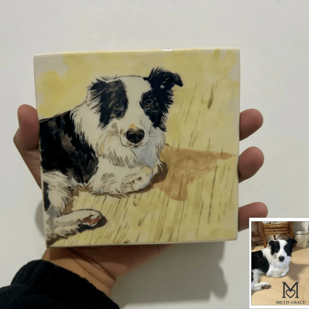 Custom Hand - Painted Ceramic Portrait - Metis Grace