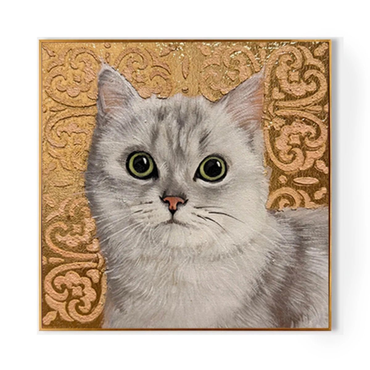Custom Hand-Painted Pet Portrait – Square Canvas | Textured Color Background - Metis Grace