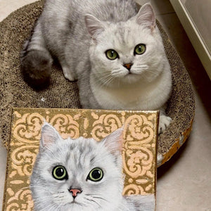 Custom Hand-Painted Pet Portrait – Square Canvas | Textured Color Background - Metis Grace