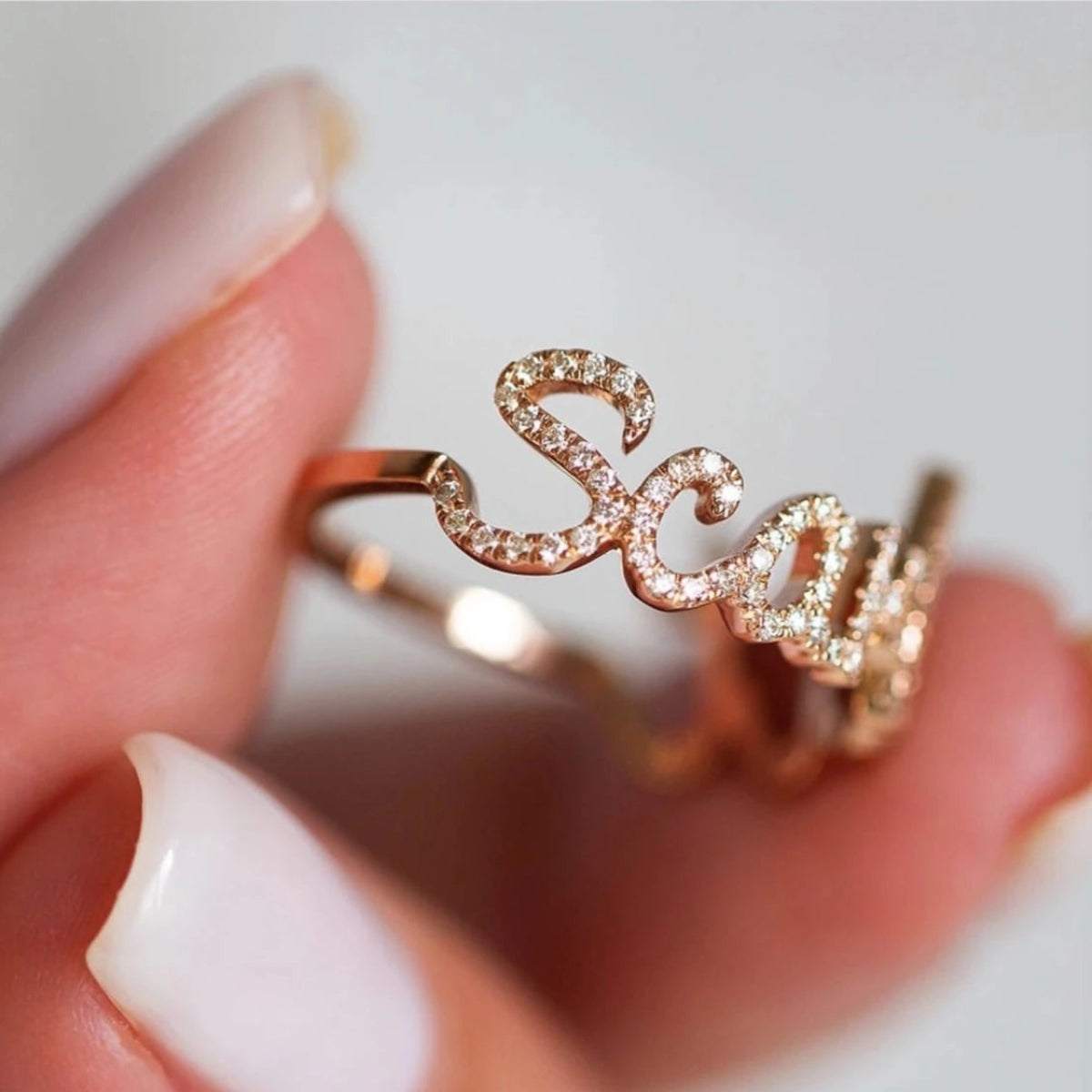 Custom Name Diamond Ring - Metis Grace