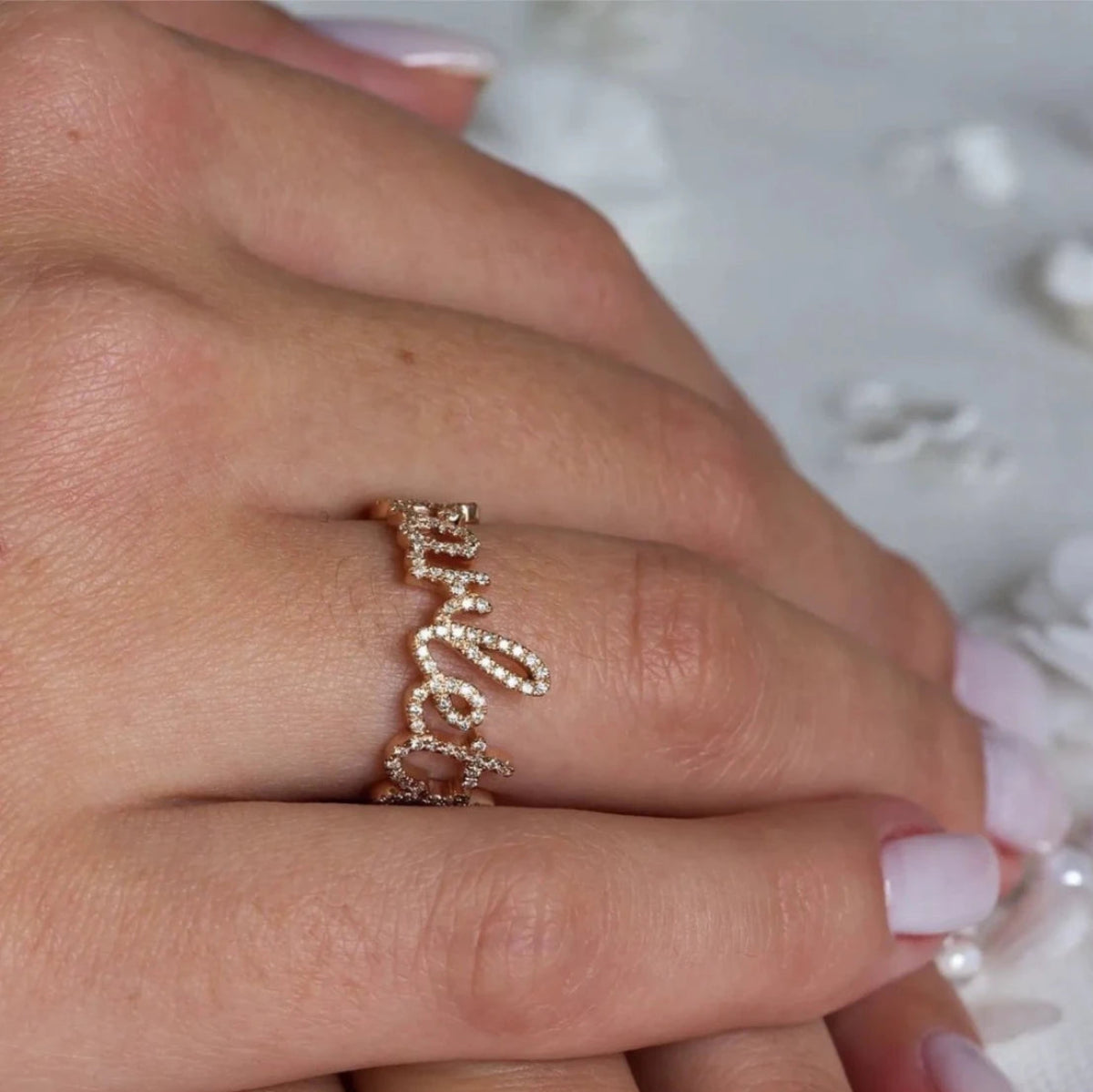 Custom Name Diamond Ring - Metis Grace