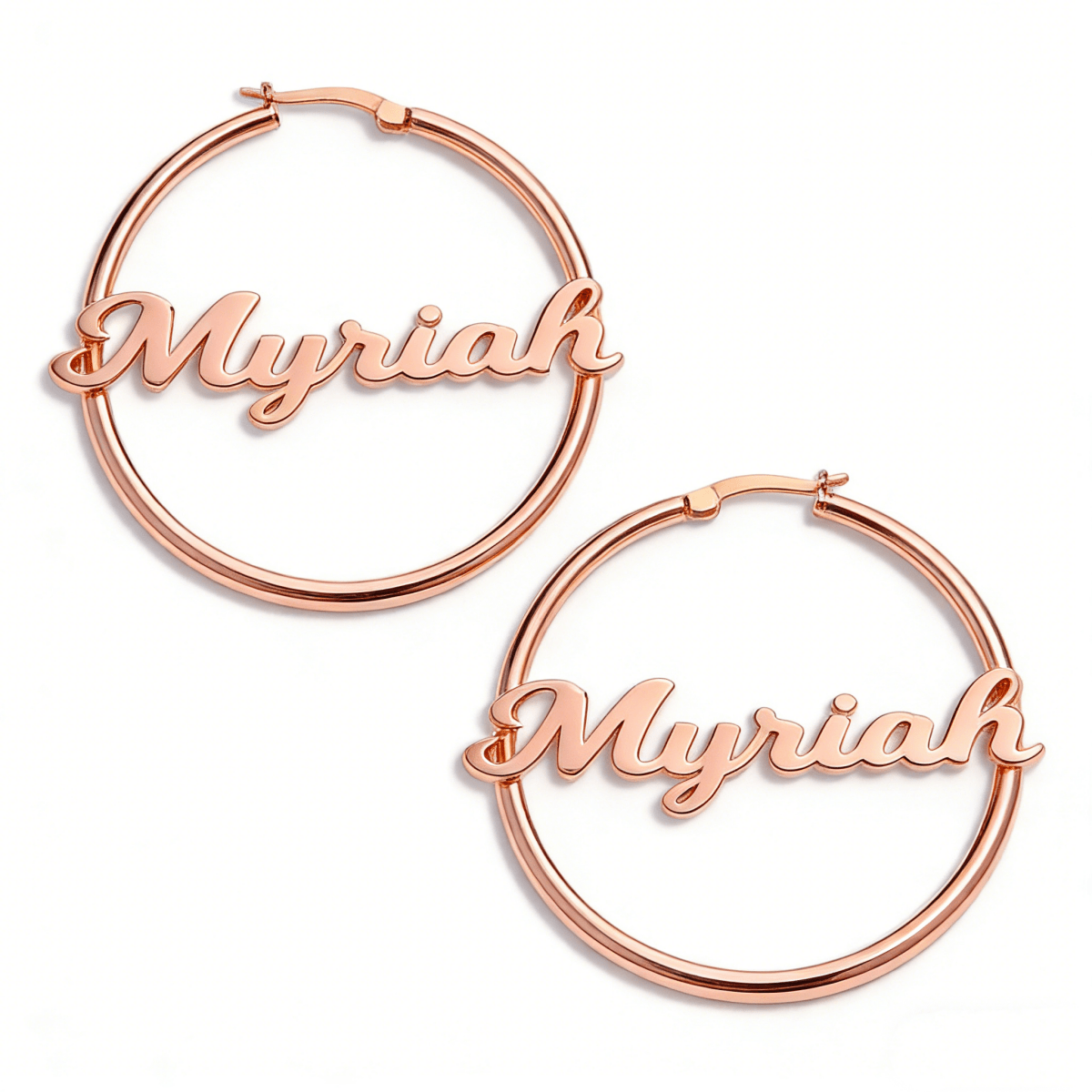 Custom Name Hoop Earrings in S925 Sterling Silver - Metis Grace