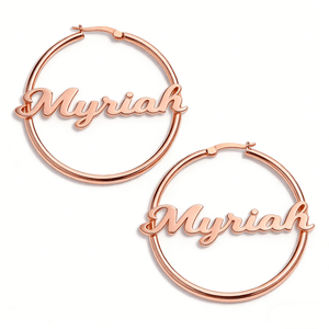 Custom Name Hoop Earrings in S925 Sterling Silver - Metis Grace