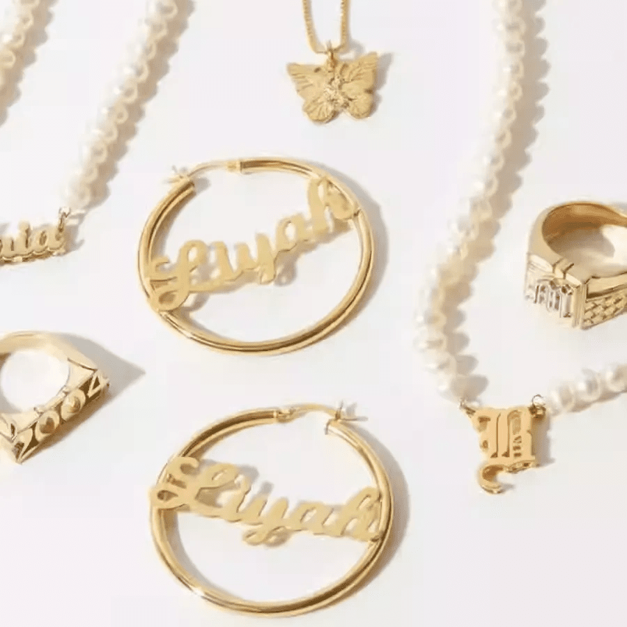Custom Name Hoop Earrings in S925 Sterling Silver - Metis Grace