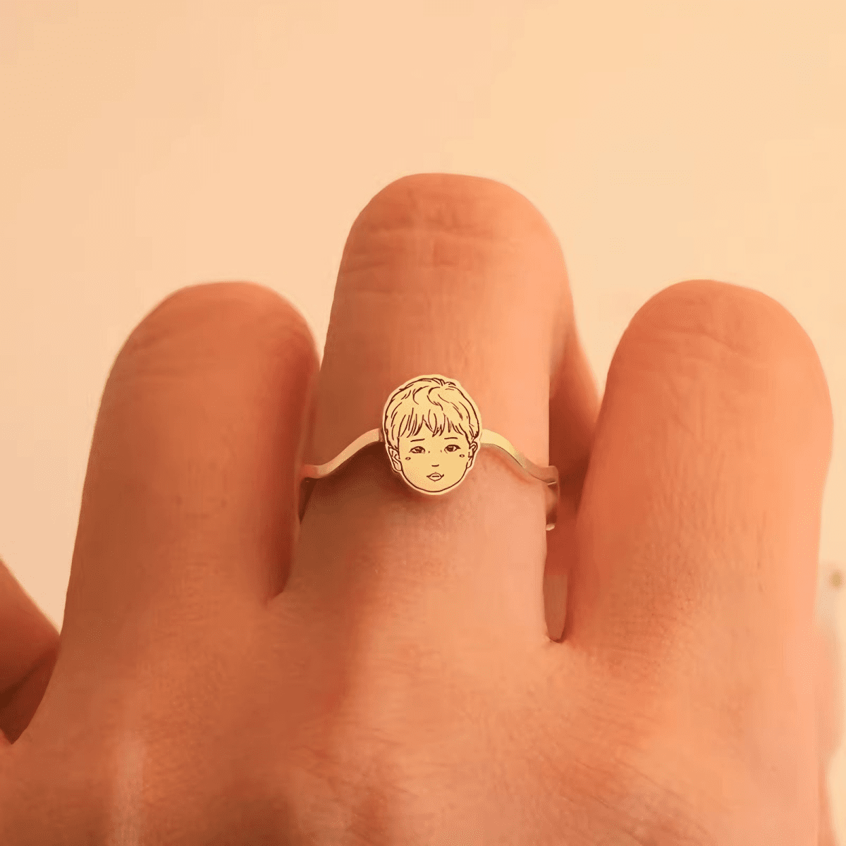 Custom Parent & Child Photo DIY Ring – 925 Sterling Silver - Metis Grace