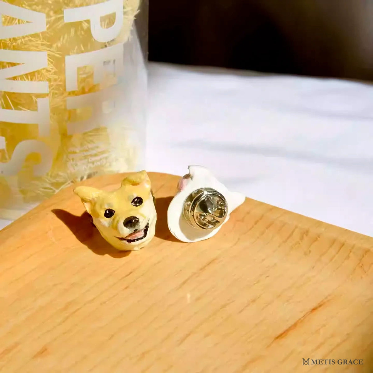 Custom Pet Brooch & Cufflinks – Handmade Clay Keepsake - Metis Grace