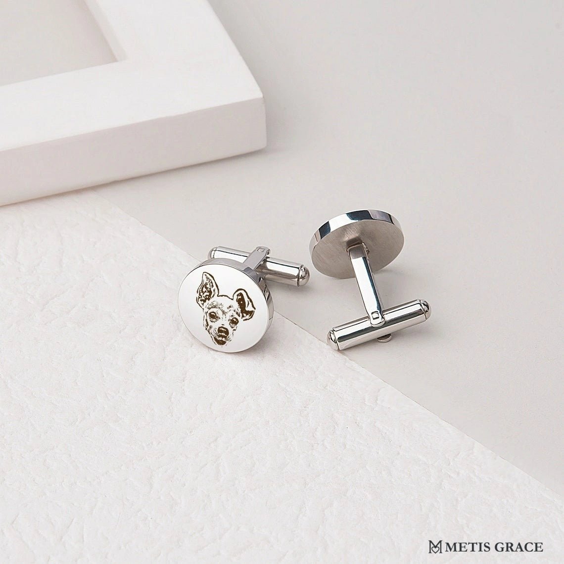 Custom Pet Photo Cufflinks - Metis Grace