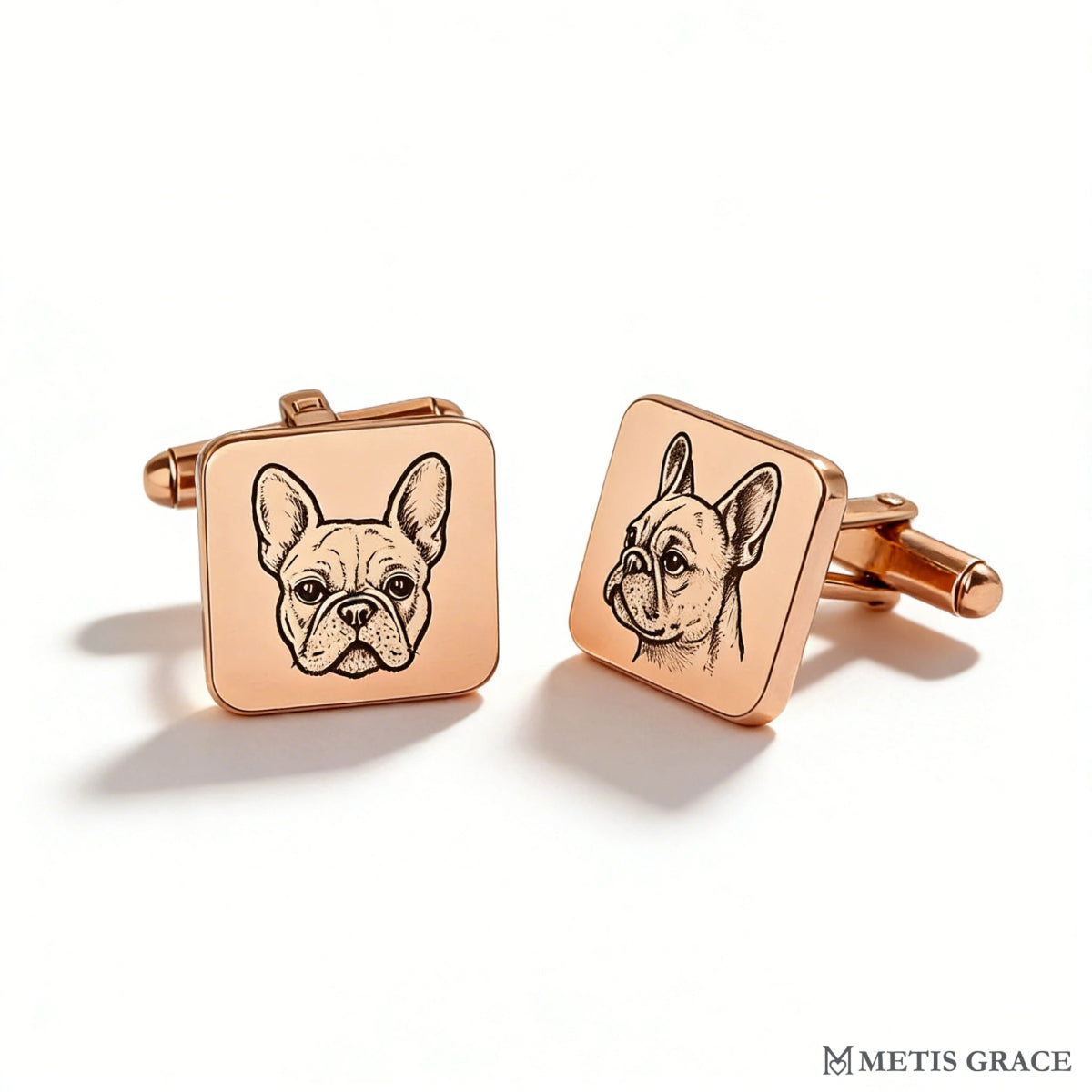Custom Pet Photo Engraved Square Cufflinks - Metis Grace