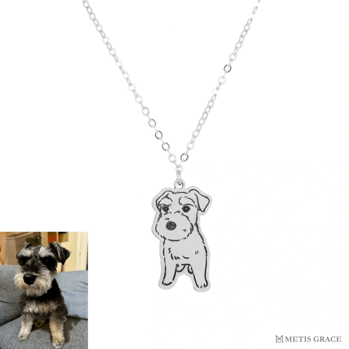 Custom Pet Photo Necklace in S925 Sterling Silver - Metis Grace