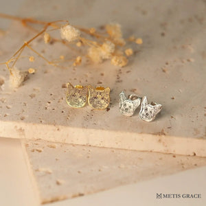 Custom Pet Portrait Outline Stud Earrings - Metis Grace