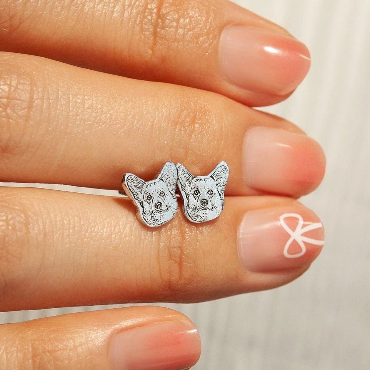 Custom Pet Portrait Outline Stud Earrings - Metis Grace