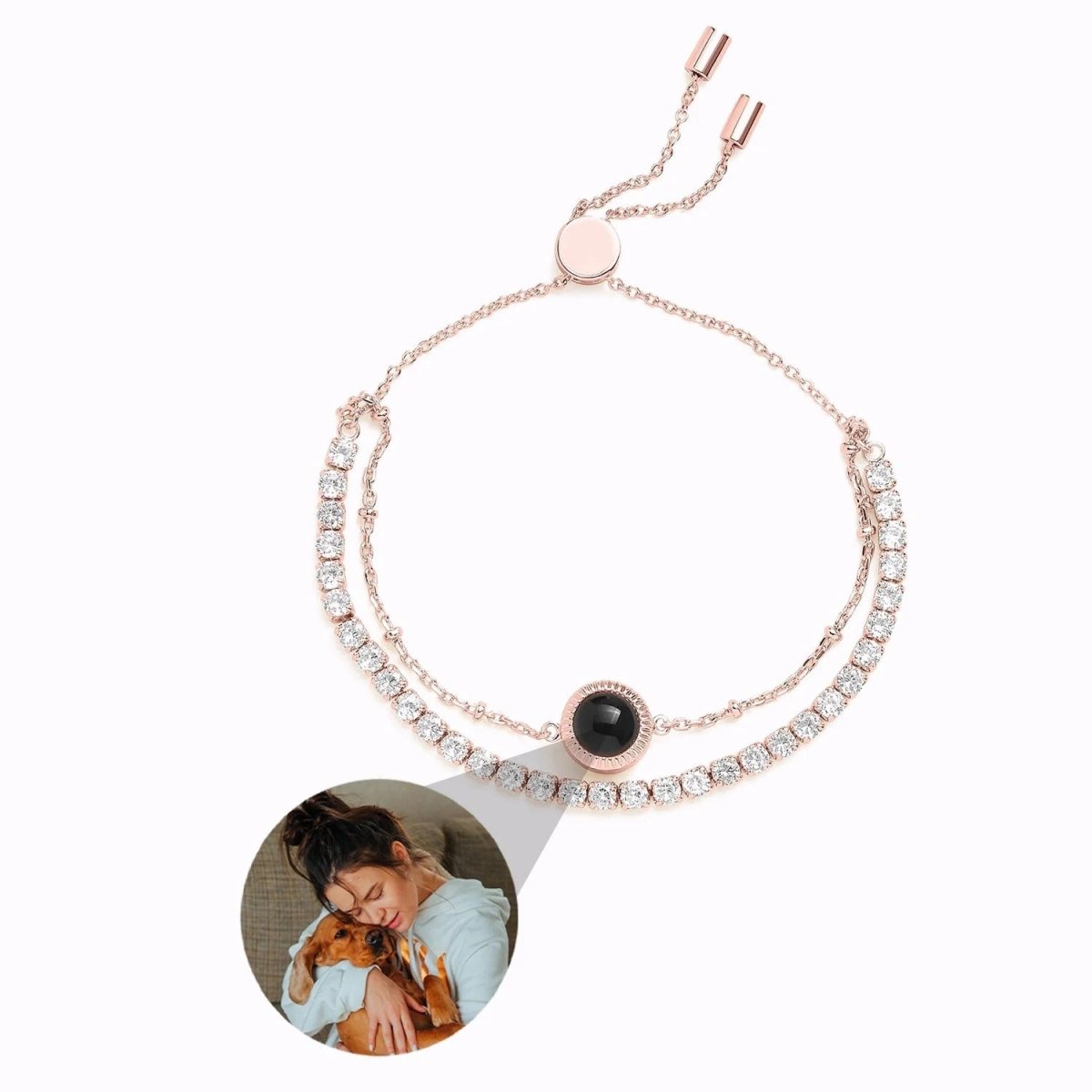 Custom Photo Projection Bracelet in S925 Sterling Silver - Metis Grace