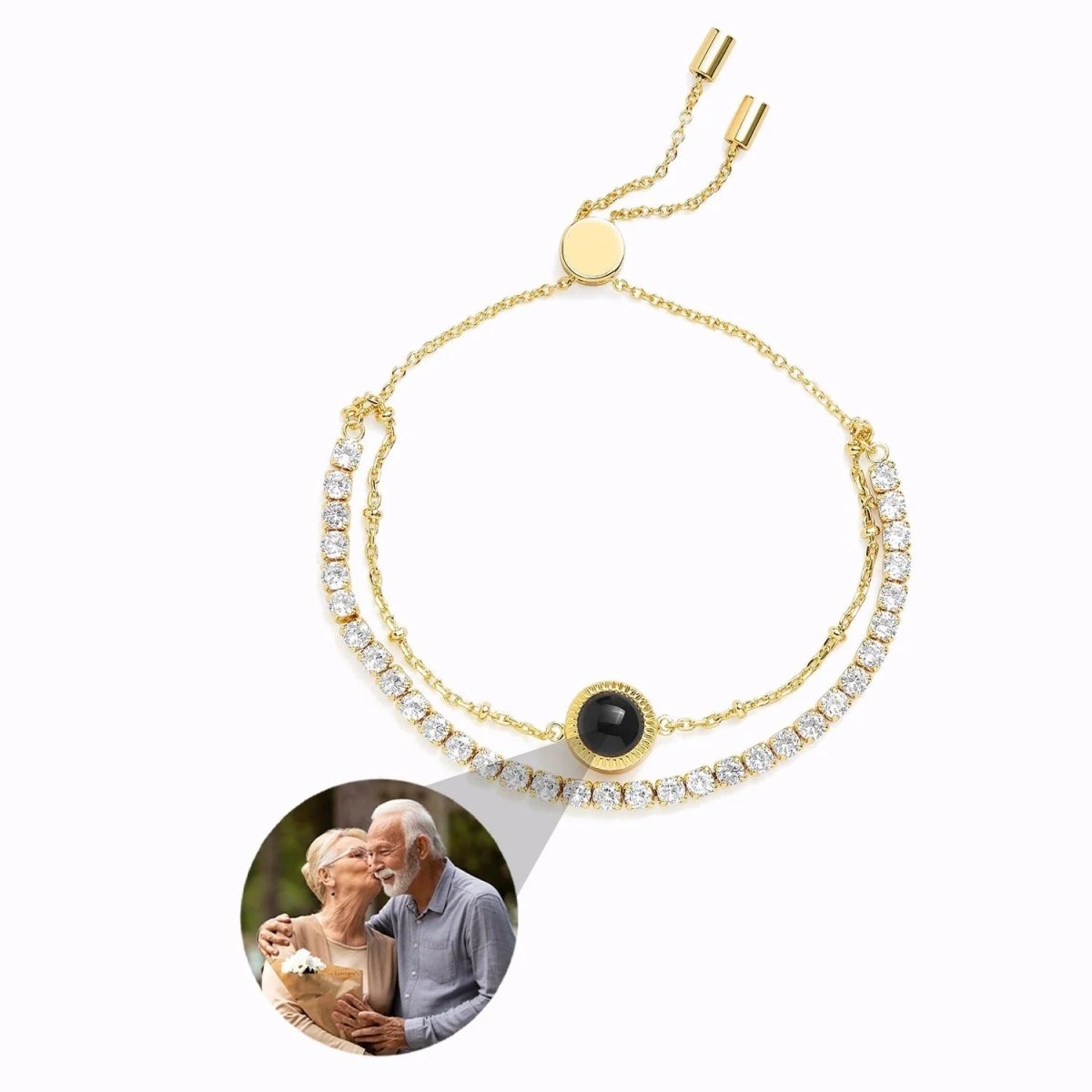 Custom Photo Projection Bracelet in S925 Sterling Silver - Metis Grace