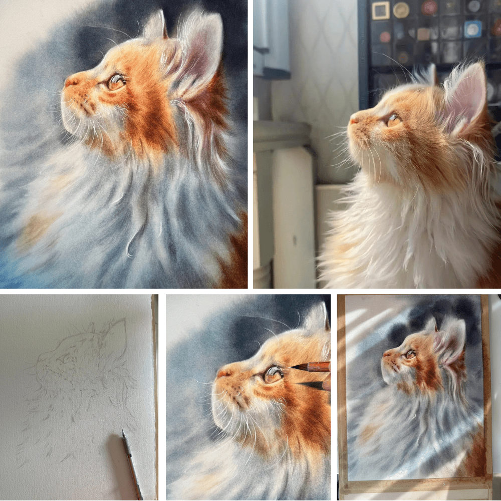 Custom Watercolor Portrait - Vertical Rectangle - Metis Grace