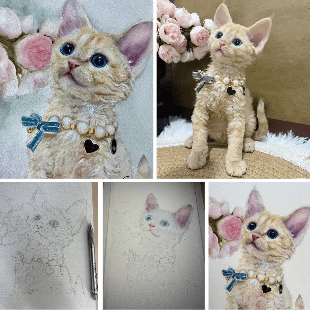 Custom Watercolor Portrait - Vertical Rectangle - Metis Grace