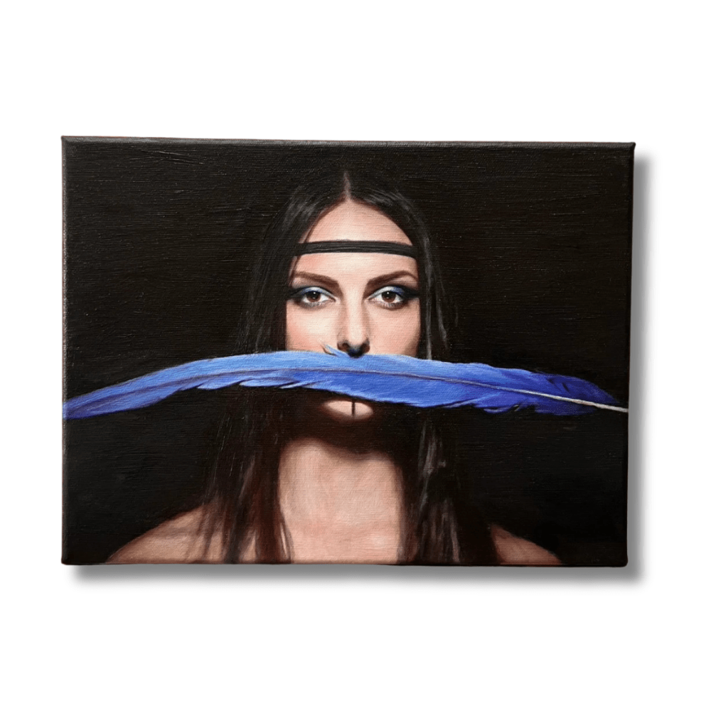 Hand - Painted Custom Oil Portrait – Horizontal Canvas - Metis Grace