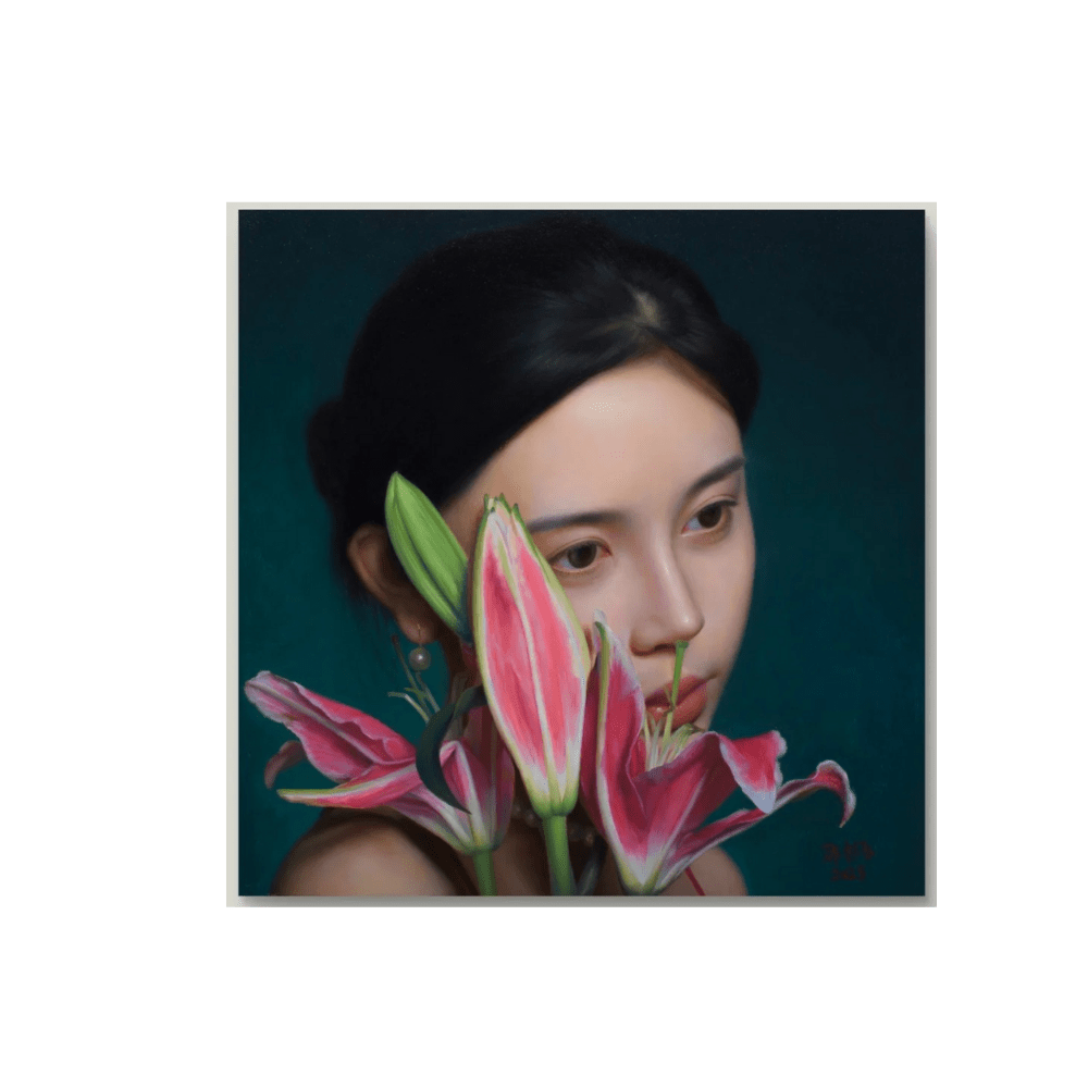 Hand - Painted Custom Oil Portrait – Square Canvas - Metis Grace