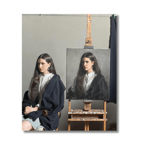 Hand - Painted Custom Oil Portrait – Vertical Canvas - Metis Grace