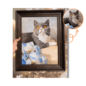 Hand - Painted Custom Oil Portrait – Vertical Canvas - Metis Grace