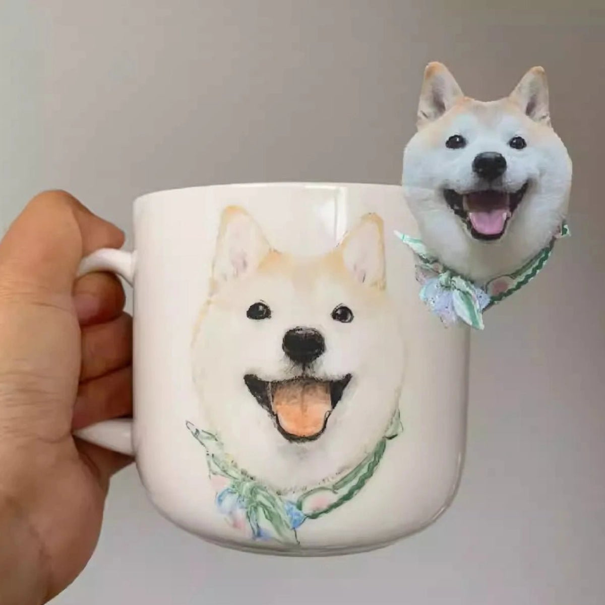 Hand - Painted Custom Pet Portrait Ceramic Mug - Metis Grace