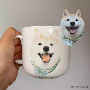 Hand - Painted Custom Pet Portrait Ceramic Mug - Metis Grace