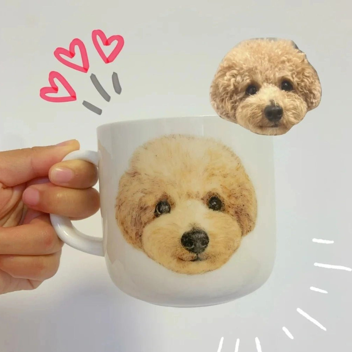 Hand - Painted Custom Pet Portrait Ceramic Mug - Metis Grace