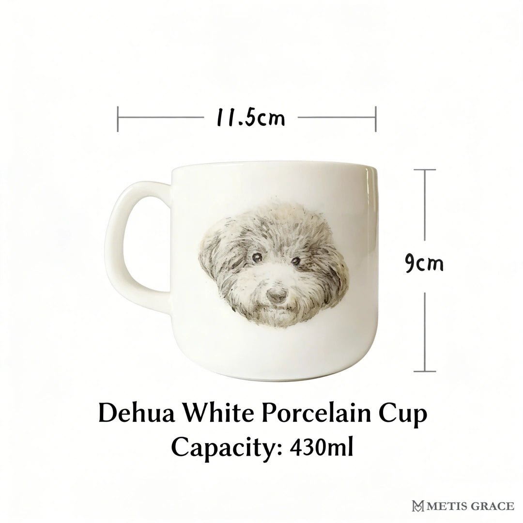 Hand - Painted Custom Pet Portrait Ceramic Mug - Metis Grace