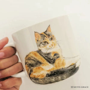 Hand - Painted Custom Pet Portrait Ceramic Mug - Metis Grace