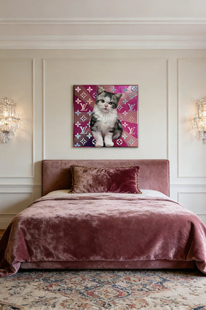 Hand - Painted Custom Pet Portrait – Square Canvas | Personalized Oil Painting - Metis Grace