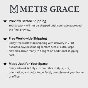 Hand-Painted Custom Textured Portrait-Horizontal Canvas - Metis Grace