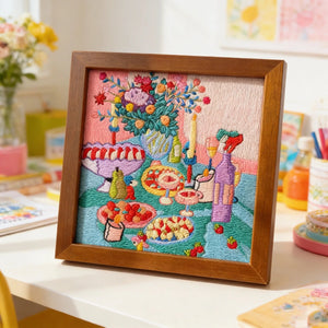 Handmade Spring Floral Embroidery Art - Metis Grace