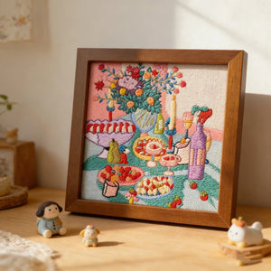 Handmade Spring Floral Embroidery Art - Metis Grace