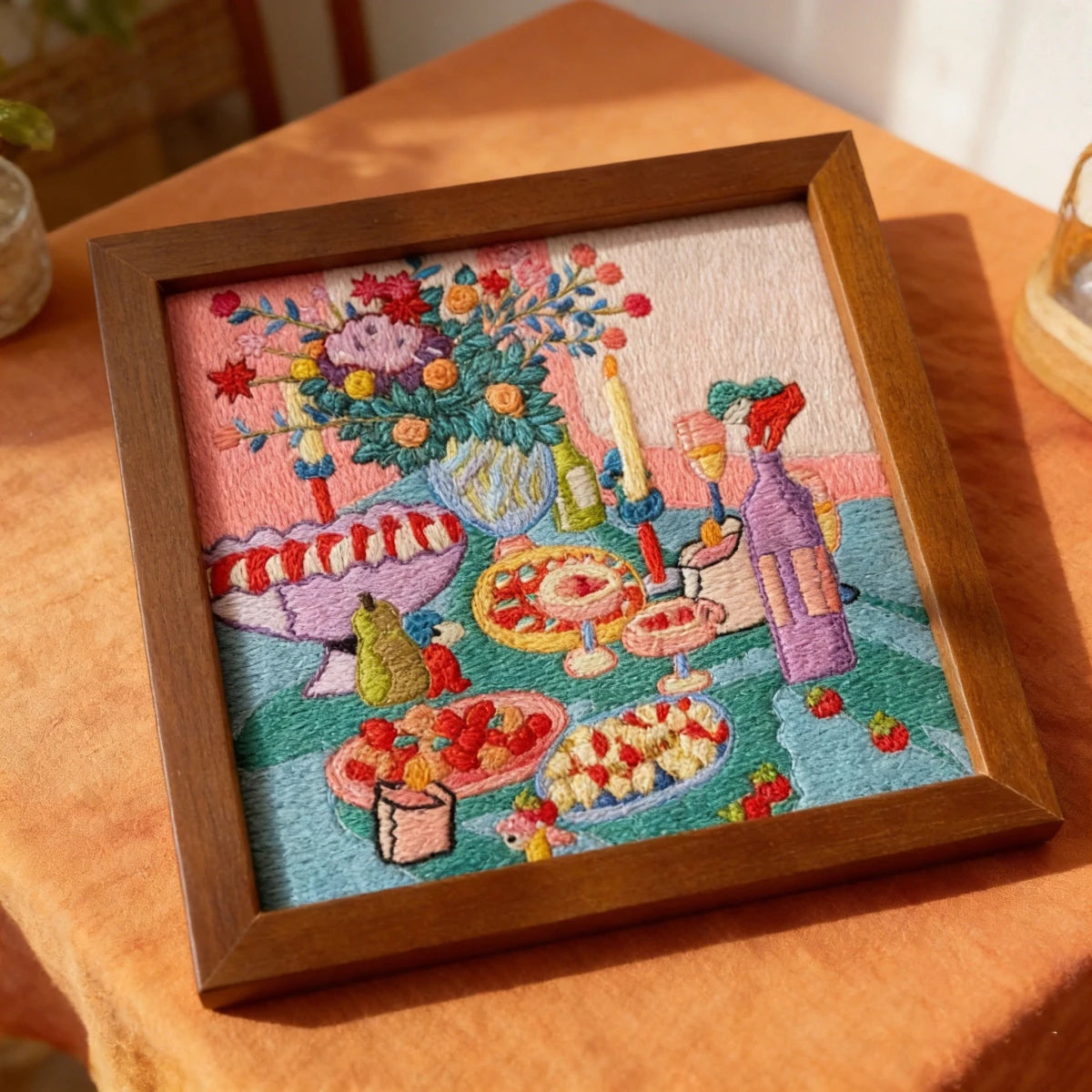 Handmade Spring Floral Embroidery Art - Metis Grace