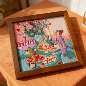 Handmade Spring Floral Embroidery Art - Metis Grace