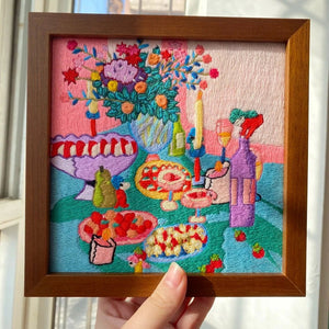 Handmade Spring Floral Embroidery Art - Metis Grace