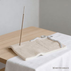 Handwritten Letter Ceramic Incense Holder - Metis Grace