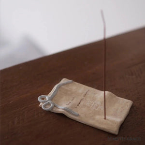 Handwritten Letter Ceramic Incense Holder - Metis Grace