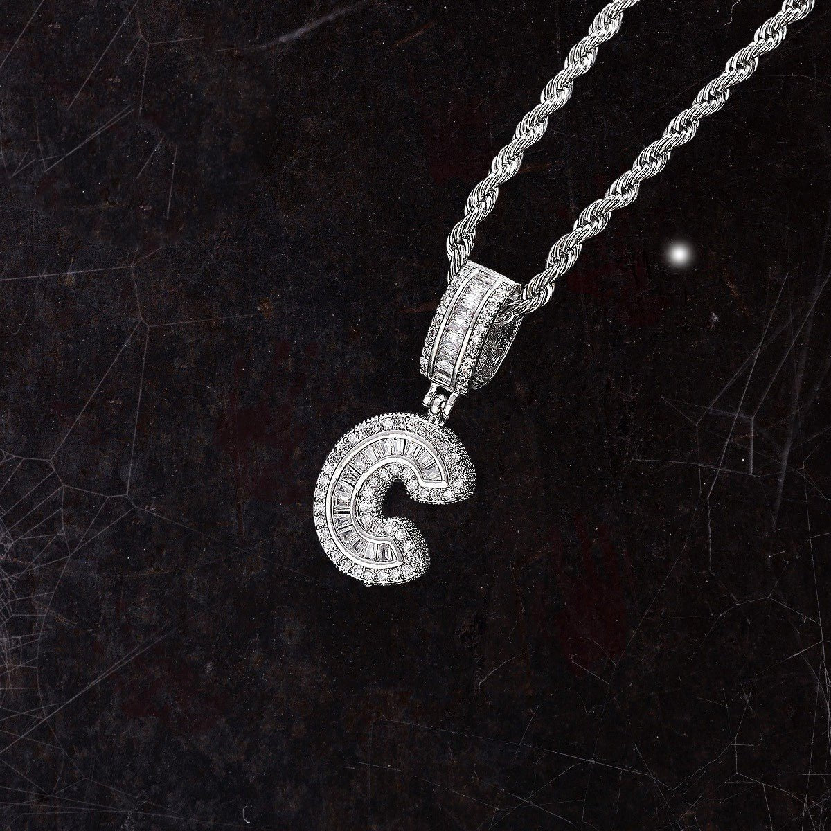 Hip Hop Iced Letter Pendant - S925 Sterling Silver - Metis Grace