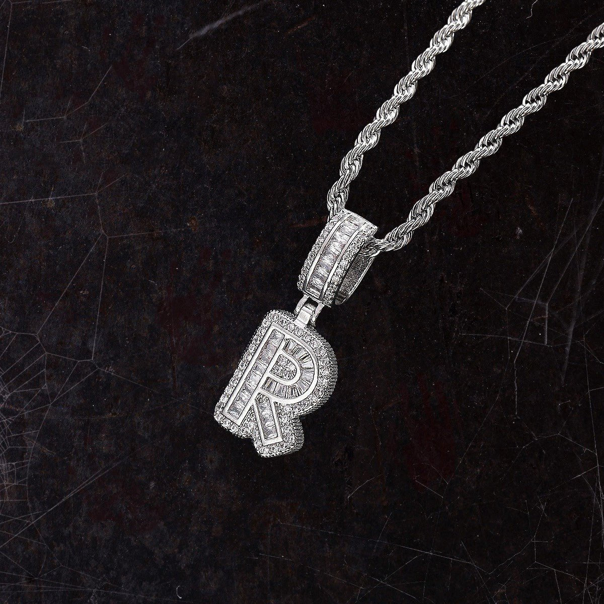 Hip Hop Iced Letter Pendant - S925 Sterling Silver - Metis Grace